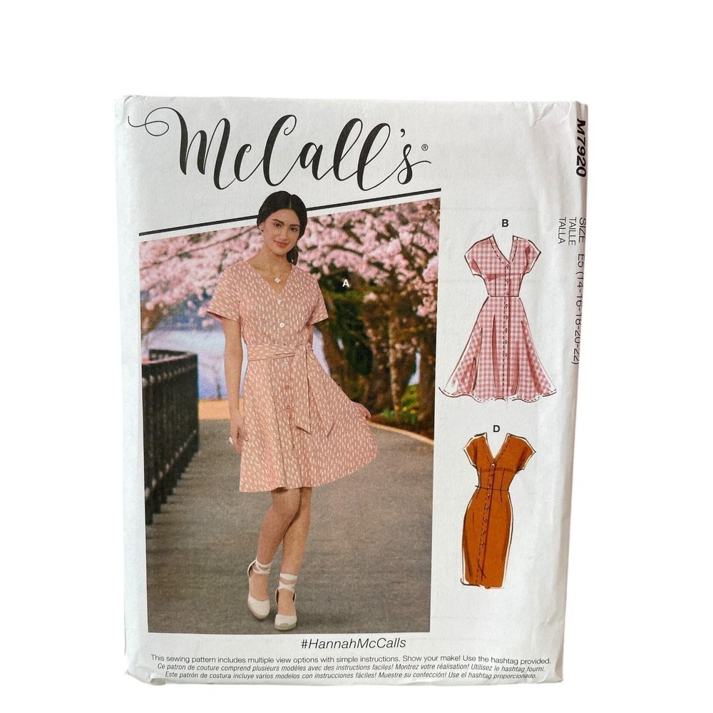 McCall's Sewing Pattern Misses 14-22 M7920 Fit & Flare Sheath Dress Easy